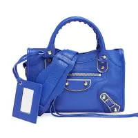 Balenciaga/巴黎世家女士羊皮流苏装饰手拎单肩斜跨包390160宝蓝色4265