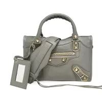 Balenciaga/巴黎世家女士羊皮流苏装饰手拎单肩斜跨包390160灰色1360