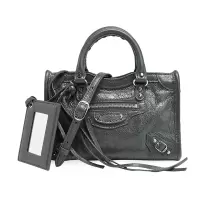 Balenciaga/巴黎世家女士羊皮流苏装饰手拎单肩斜跨包505555深灰色1160