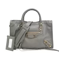 Balenciaga/巴黎世家女士羊皮流苏装饰手拎单肩斜跨包432831灰色1360