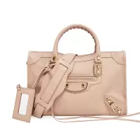 Balenciaga/巴黎世家女士羊皮流苏装饰手拎单肩斜跨包432831藕粉色6310