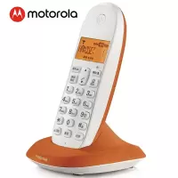 摩托罗拉(MOTOROLA) C1001XC 数字无绳电话机 无线座机 单机 办公家用 来电显示 三方通话 (橙色)