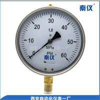 秦仪(QiNYi) 耐震真空压力表（烘箱）Y-60/-0.1-0.06Mpa/径向/直径14mm*1.5/2.5级