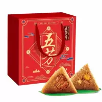 五芳斋美味五芳礼盒1220g五芳斋粽子礼盒猪肉赤豆蜜枣蛋黄肉粽咸蛋礼盒8只粽子4只咸蛋粽子礼盒装