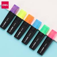 得力 荧光笔S600糖果彩色荧光记号笔涂鸦笔固体创意水彩笔 3支/袋 12袋装