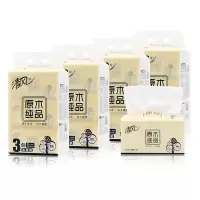 清风原木纯品简装抽纸2层200抽3包/提