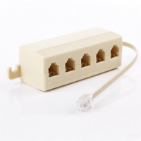 酷比客(L-CUBIC) 电话线一分五转接盒 公对母 6P4C(5个装)