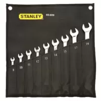 史丹利STANLEY 9件套公制精抛光两用长扳手 双头呆扳手汽修工具套装 93-609-22 企业定制
