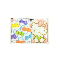 内野(UCHINO)Hello Kitty糖果蝴蝶结纱布纯棉卡通儿童面巾盒装