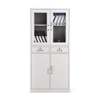 柏松上玻璃下二屉二门文件柜铁皮柜资料柜带锁