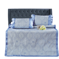 富安娜 (FUANNA) 陆离 冰丝席三件套 席片:150*200cm 枕套:74*48cm 蓝色 单套价格