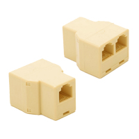 酷比客(L-CUBIC) 电话线一分二转接盒 母对母 6P4C(10个装）