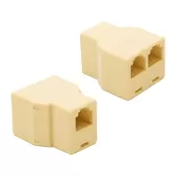 酷比客(L-CUBIC) 电话线一分二转接盒 母对母 6P4C(10个装）