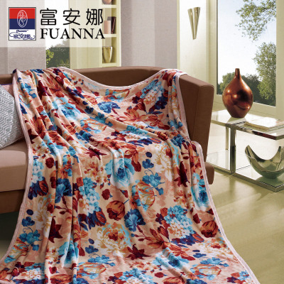 富安娜 (FUANNA) 150*200cm 法兰绒毯 / 风姿溢彩 1.5m*2m 蓝色 单条价格