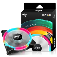 爱国者 AIGO 极光彩虹12CM电脑机箱LED风扇(支持大4P串联接口/水冷排散热/减震脚垫//赠4螺丝)