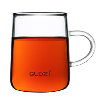 果兹(GUOZI)绿茶水杯 H透明耐热玻璃杯办公室茶杯水杯两只装 250ml*2 透明 GZ-S19