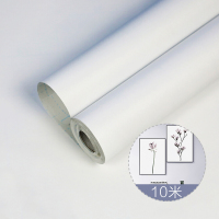 九洲鹿 墙贴家居 自粘墙纸 马卡龙素色墙贴客厅卧室寝室翻新贴膜贴纸 简约白色 0.45*10m