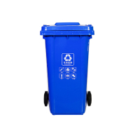 力豪(LIHAO)分类垃圾桶户外室外物业街道环卫加厚款120L带轮(厨余/易腐/可回收/有害/其他垃圾标志)