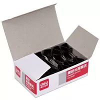 得力9546长尾票夹 文件铁夹子 装订票夹 15mm(黑)（12只/盒）50盒