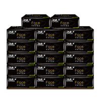 洁柔(C&S)抽纸 黑Face 可湿水3层120抽面巾纸*20包 无香L号干湿两用 餐巾纸 面巾纸