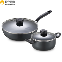 SMH 苏泊尔 雅悦精选火红点二件套VTP1707T(28cm深型煎炒锅+20cm汤锅)