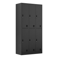 洛克菲勒 LUO KE FEI LE 钢制六门更衣柜 黑色