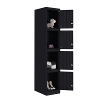 洛克菲勒 LUO KE FEI LE 多门更衣柜 单4门感应锁 黑色
