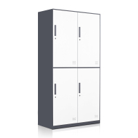 洛克菲勒 LUO KE FEI LE 四门更衣柜/铁皮柜 灰套白 1850×900×500MM