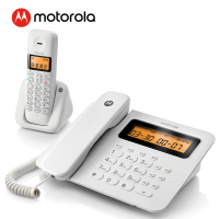 摩托罗拉(Motorola)C2601数字无绳电话机 无线座机 子母机一拖一 办公家用 双免提大屏背光 一键拨号(白色)