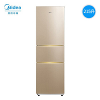 美的（Midea） 电脑控温215升三门冰箱风冷无霜BCD-215WTM(E) 阳光米色冰箱单台装