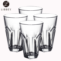 Libbey利比 扭转直布罗陀系列355ml玻璃杯沙冰奶茶杯果汁杯啤酒杯家用透明水杯 四只装