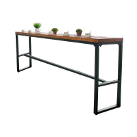 洛克菲勒 LUO KE FEI LE 铁艺美式实木吧台桌 1.8米