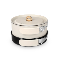 北欧欧慕(nathome)NDG01旅行多用途分体式电煮锅电火锅电蒸锅电煎锅商务学生党宿舍单身可层叠便携式锅具米白色