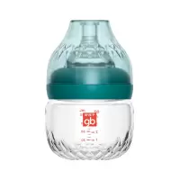 好孩子新生儿玻璃奶瓶宝宝玻璃奶瓶宽口径防胀气防呛奶120ml祖母绿