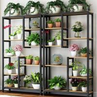 定制款 花架 W1200*D290*H2000 黑色/木纹金属喷涂钢架,内部框架采用AA级18毫米MFC板