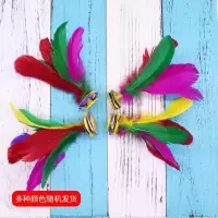 毽子 22cm 彩色鸡毛毽 羽毛彩色比赛毽球牛筋底座花键儿童玩具鸡毛毽子