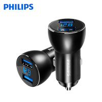 飞利浦(PHILIPS)车载充电器快充版 双USB车充一拖二 DLP3526N