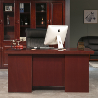 企购优品老板桌写字台实木贴皮书桌1.4m