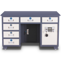 [一鹏]保险桌1.3米财务办公桌带保险柜指纹锁财务保险桌