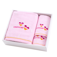 金号A类纯棉爱心毛巾方巾浴巾三件套礼盒 G1833WH高档礼盒32.5*28.5*6.5cm柔软吸水 家居送礼