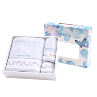 金号A类纯棉绣花毛巾方巾浴巾三件套礼盒G3195WH高档礼盒32.5*28.5*6.5cm柔软舒适 居家生活 节日送礼