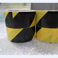 警示胶带 黄黑斑马线/地板胶纸/PVC划线区分隔离胶带 50mm*20米