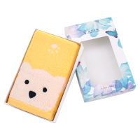 金号纯棉无捻纱大熊洗脸巾毛巾单条装礼盒GC740WH高档礼盒 柔软舒适 居家生活 节日送礼 吸水耐用