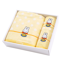 金号纯棉无捻割绒绣花卡通米菲毛巾方巾浴巾三件套礼盒 MF1002WH高档礼盒 柔软舒适 居家生活 节日送礼 吸水耐用