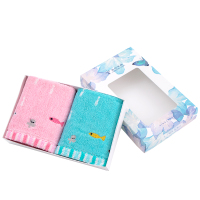 金号纯棉童巾小毛巾两条装卡通礼盒 T1058H高档礼盒