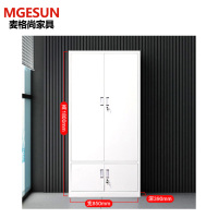 麦格尚 文件柜 钢制文件柜 铁皮档案 凭证资料柜 员工更衣柜铁柜矮柜 带锁储物DB