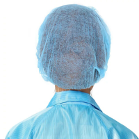 国保(Guub) 一次性帽子头套蓝色无纺布帽子 蓝色100只装