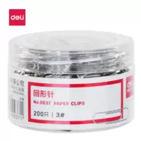 得力(deli) 0037镀镍回形针 29mm200枚/桶