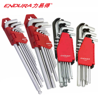 力易得(ENDURA)9件套公制特长球头内六角扳手 内六角扳手组套 E1597 1套
