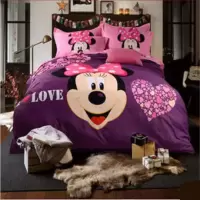 迪士尼(DISNEY) 床品套件迪士尼 磨毛髙密四件套 米妮相印 紫色 紫色